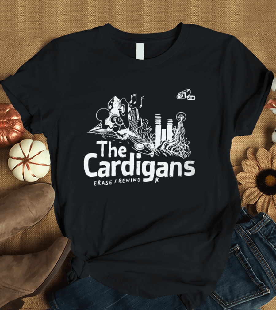 The Cardigans Erase Rewind Music Notes Cassette Tape T-Shirt