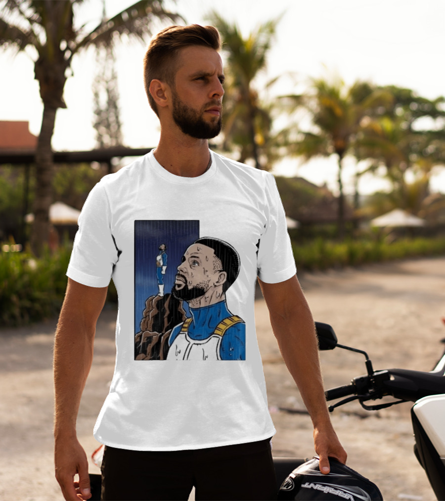 Dragon Ball Z Stephen Curry Vegeta Rainy Day Crossover T-Shirt