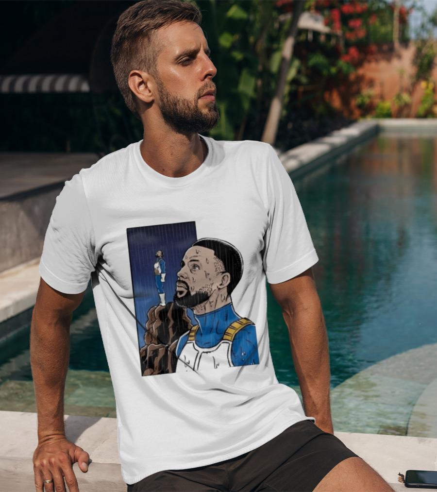 Dragon Ball Z Stephen Curry Vegeta Rainy Day Crossover T-Shirt