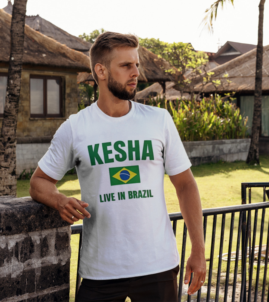 Kesha Live In Brazil Brazilian Flag Event T-Shirt