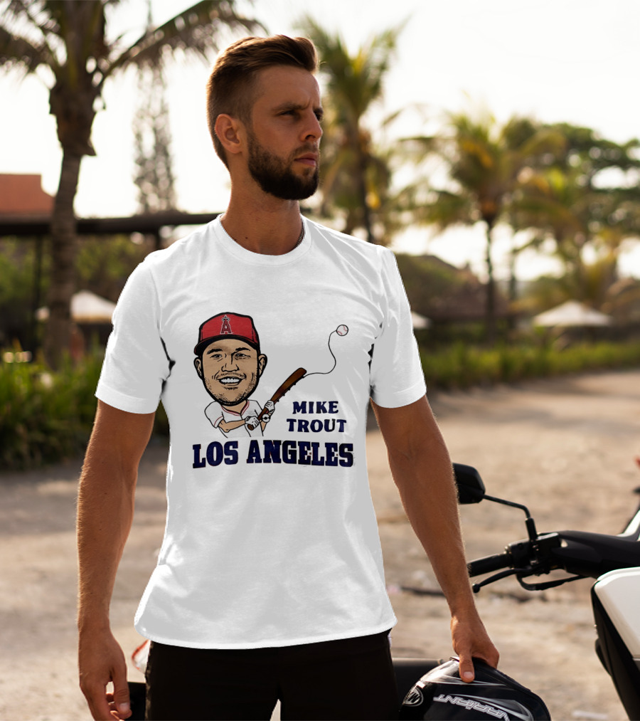 Mike Trout Los Angeles Angels Baseball Caricature T-Shirt