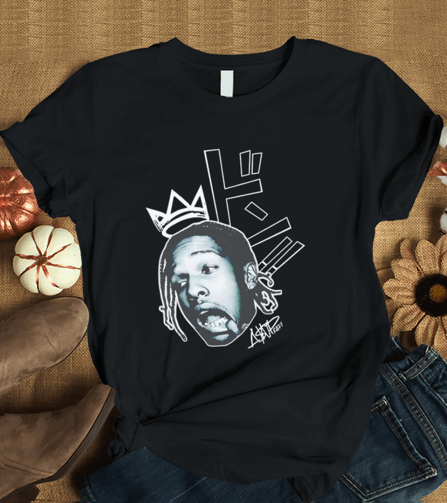 ASAP Rocky VI Big Head Crown Graphic Japan Text Signature T-Shirt