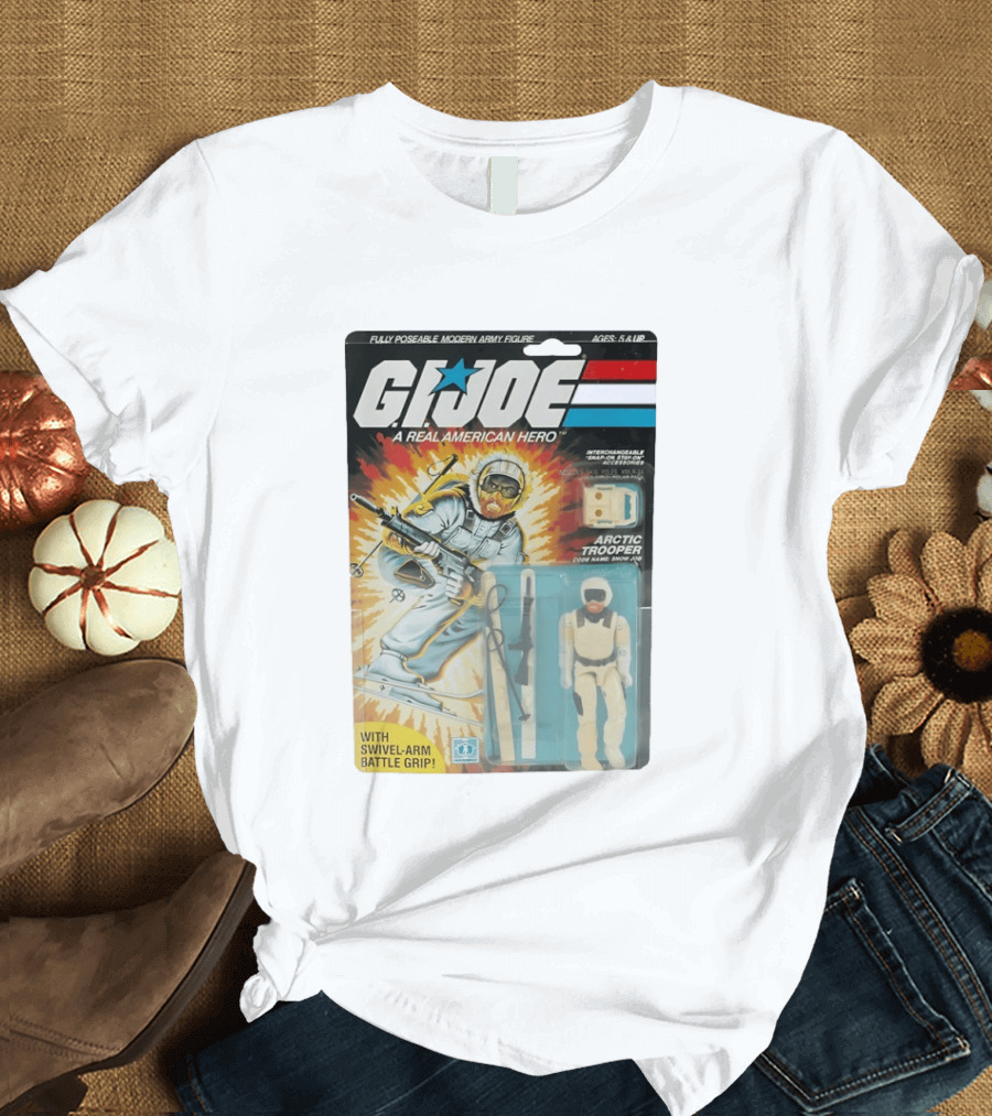 GIJoe A Real American Hero Arctic Trooper Snow Job Action Figure Vintage Packaging T-Shirt