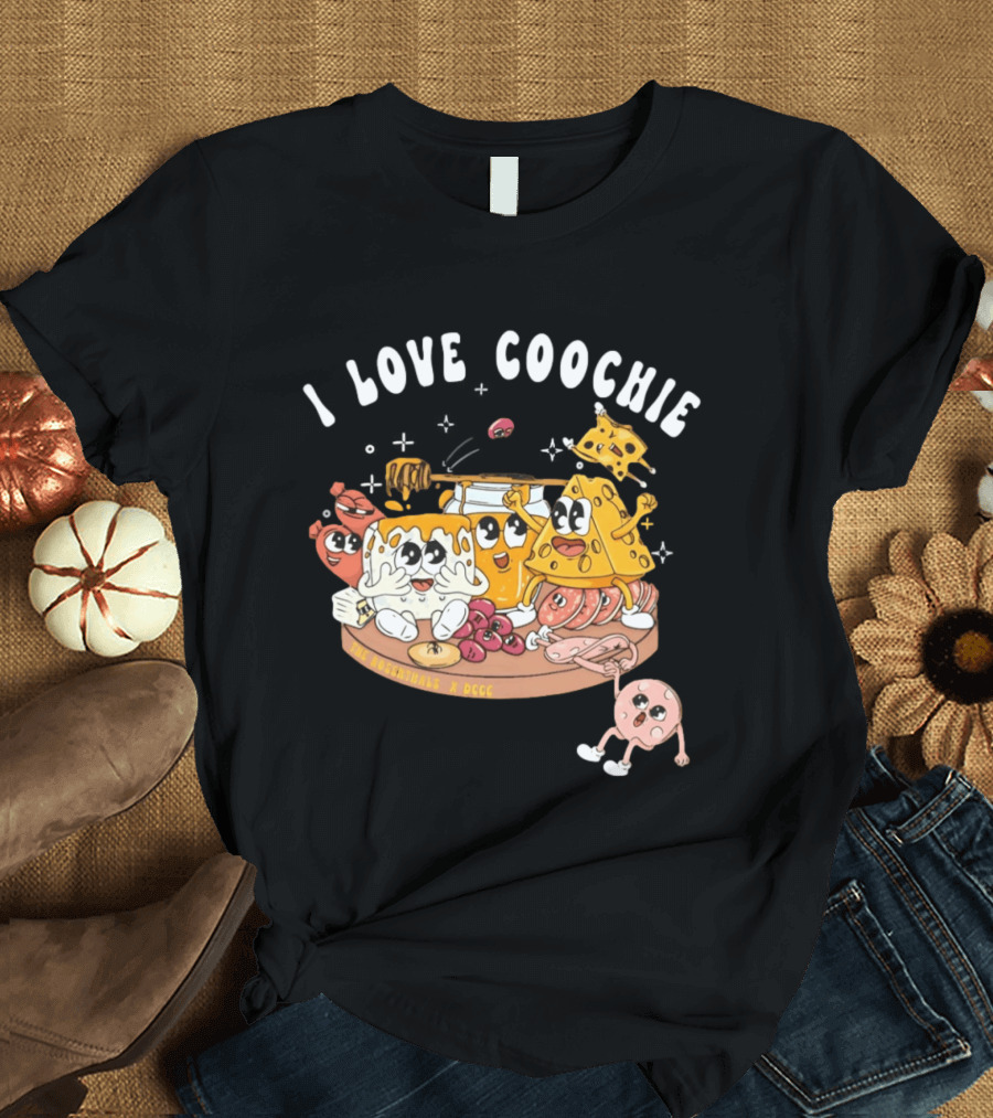 I Love Coochie The Rosenthals X DCCC Cheese Plate Cartoon Characters T-Shirt