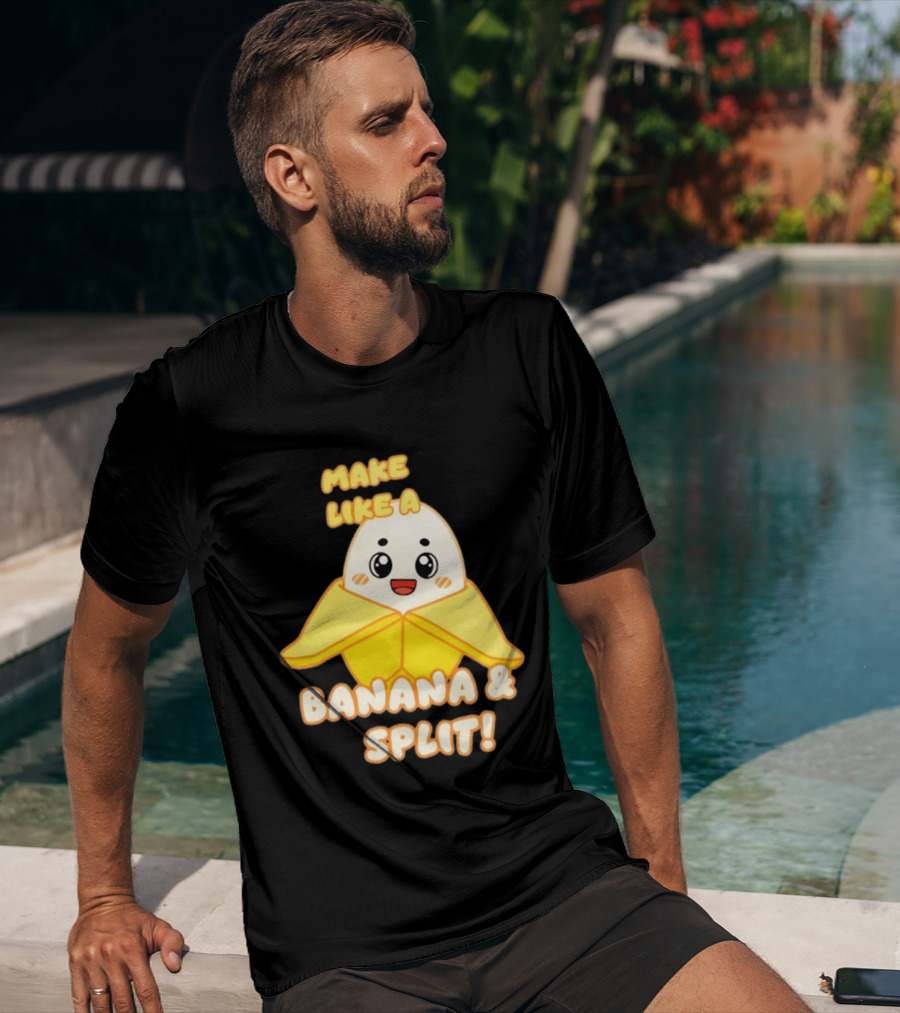LankyBox Banany Make Like A Banana And Split Cute Cartoon T-Shirt