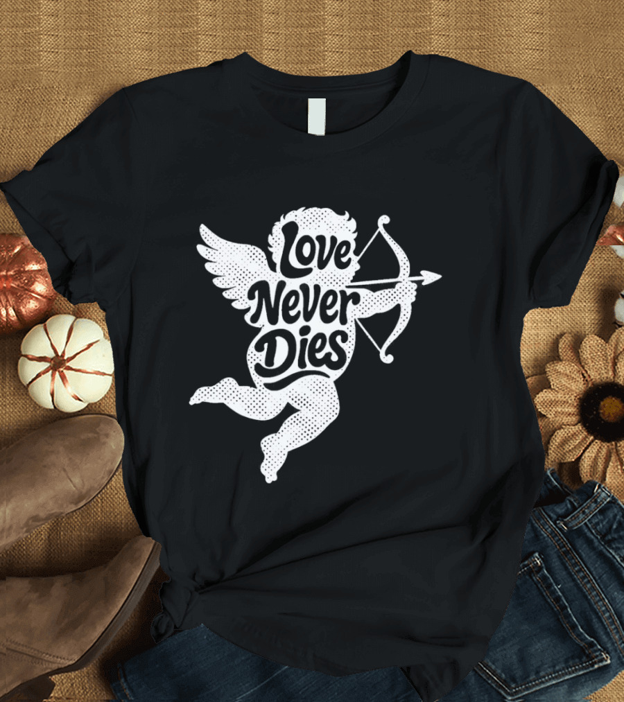 Love Never Dies Cupid Angel Archer T-Shirt