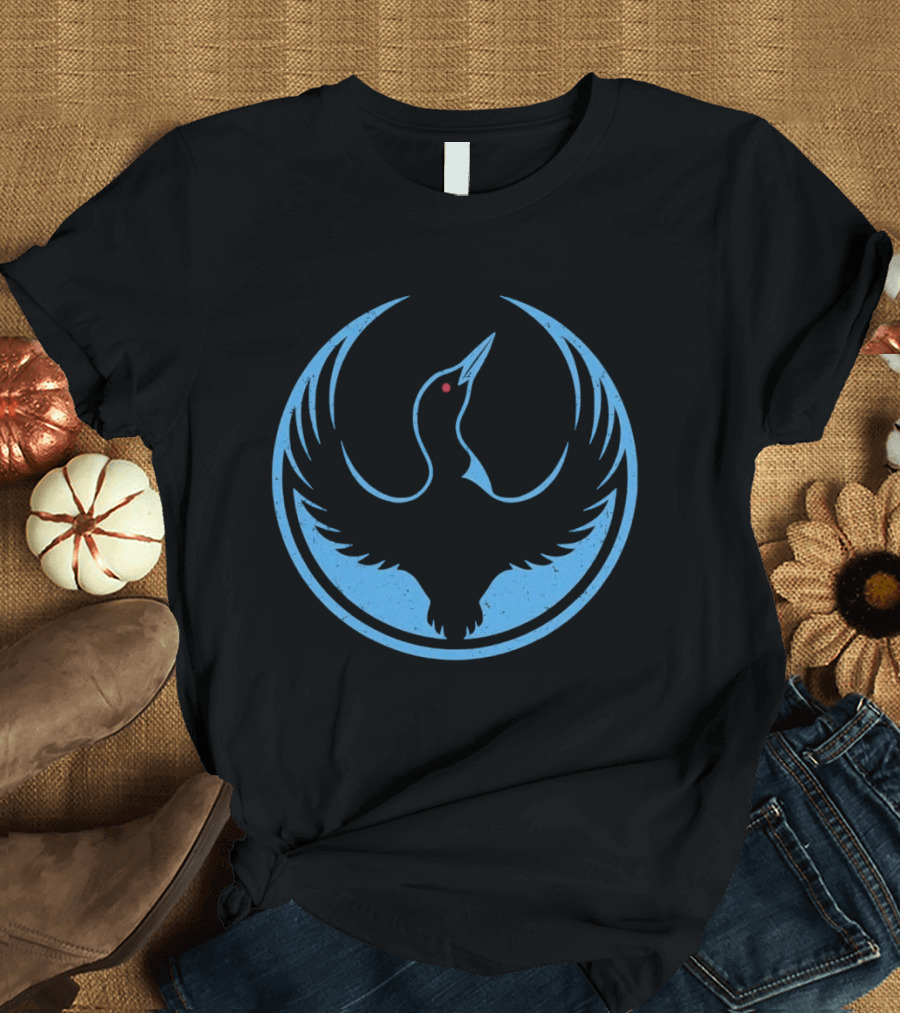 Minnesota Rebel Alliance Loon Symbol Blue Circular T-Shirt