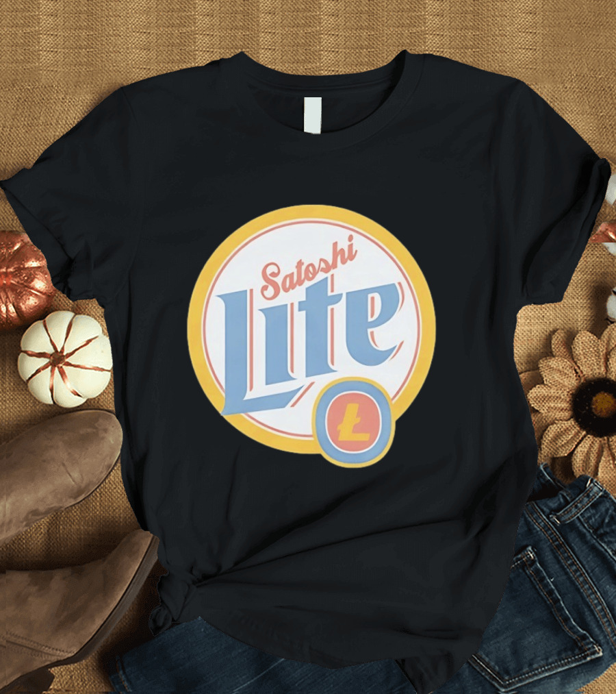 Satoshi Lite Cryptocurrency Logo Style With Litecoin T-Shirt