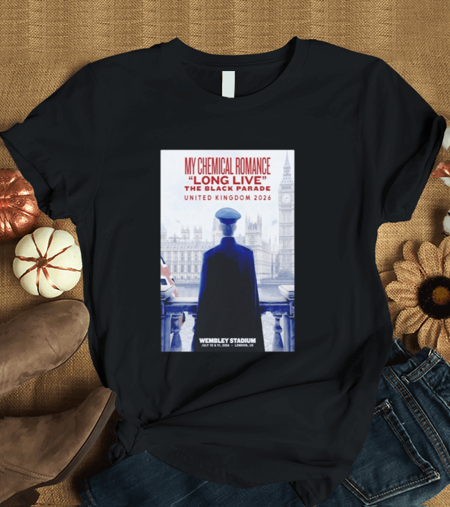 My Chemical Romance Long Live The Black Parade United Kingdom 2026 Wembley Stadium July 10 To 11 London UK T-Shirt