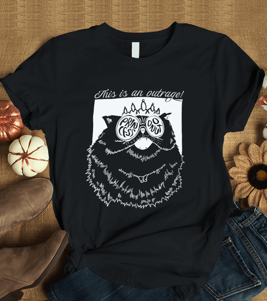 Princess Glasses Cat This Is An Outrage T-Shirt