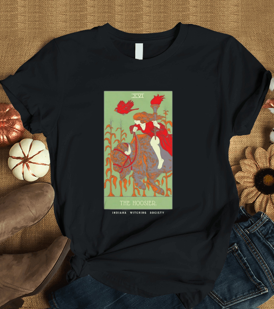 Women Riding Bison The Hoosier XVI Indiana Witching Society T-Shirt