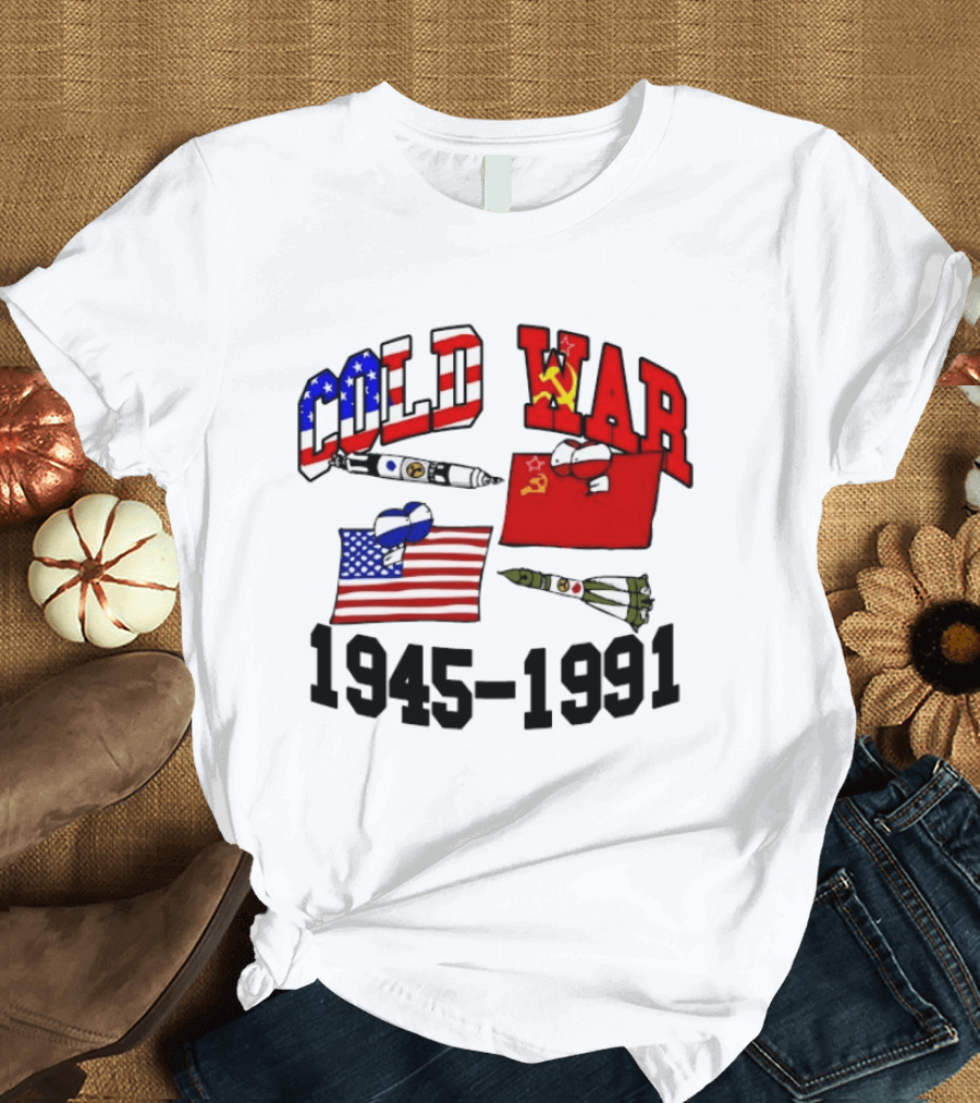 Cold War 1945 1991 American Soviet Rivalry Flags And Rockets T-Shirt