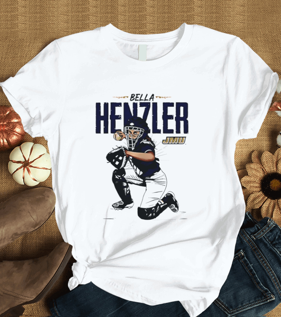 Bella Henzler JMU Dukes Softball Caricature James Madison T-Shirt