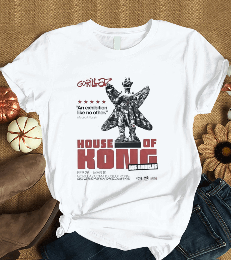 Gorillaz House Of Kong Los Angeles 2026 Feb 26 Mar 19 New Album The Mountain T-Shirt