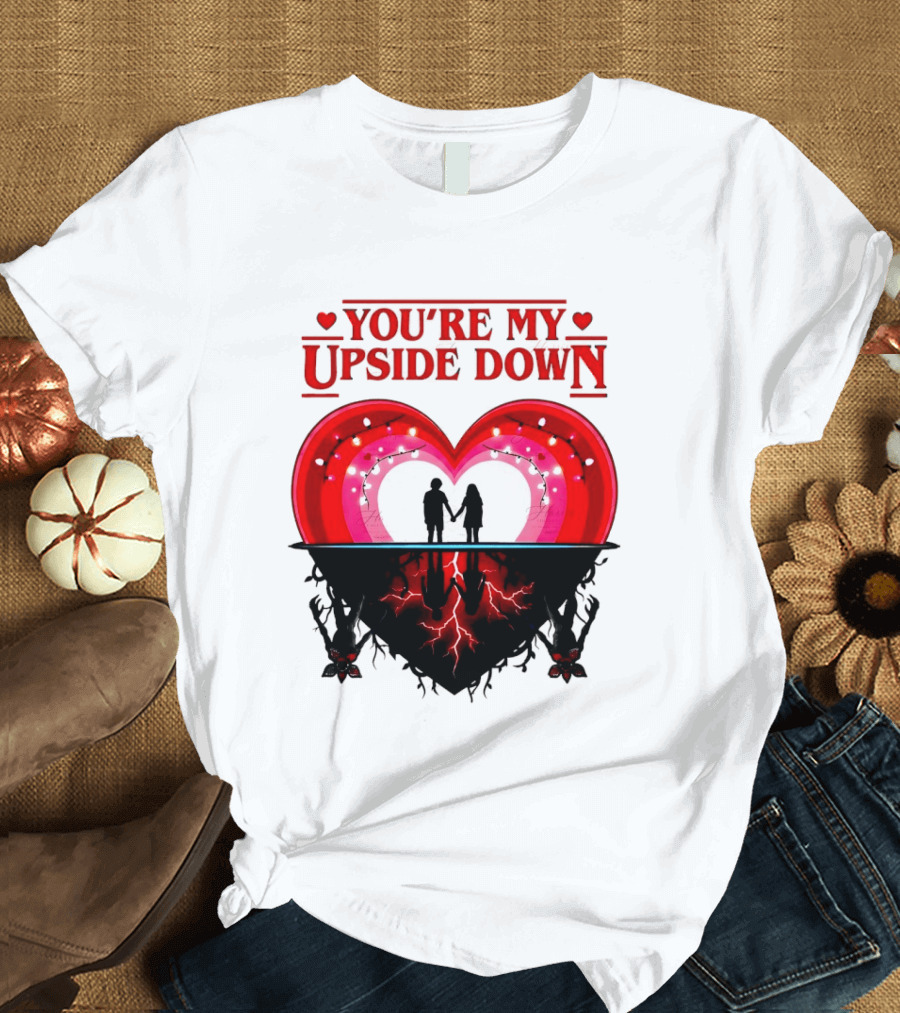 You're My Upside Down Heart Silhouette Couples Romance T-Shirt