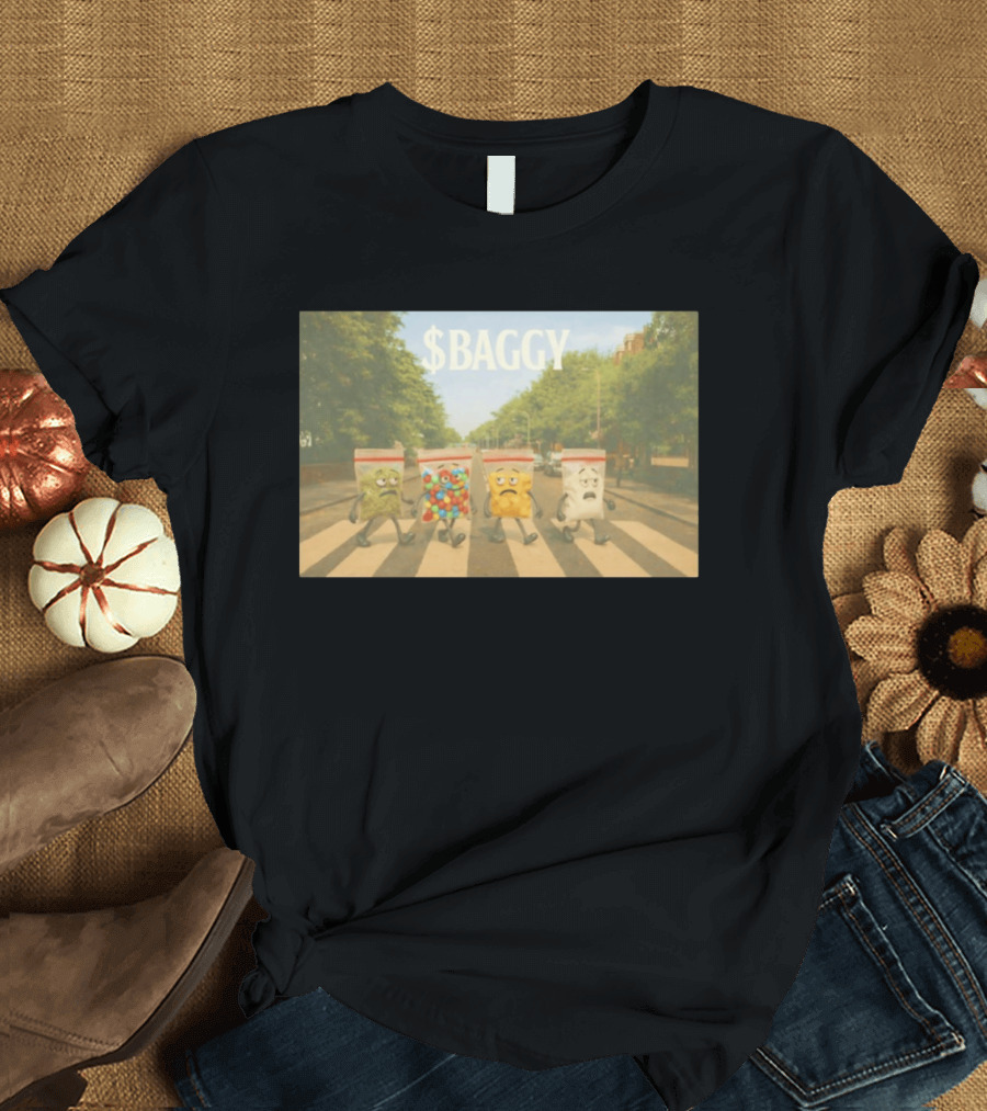 Baggy Weed Candy Snack Heroin Walking Abbey Road T-Shirt