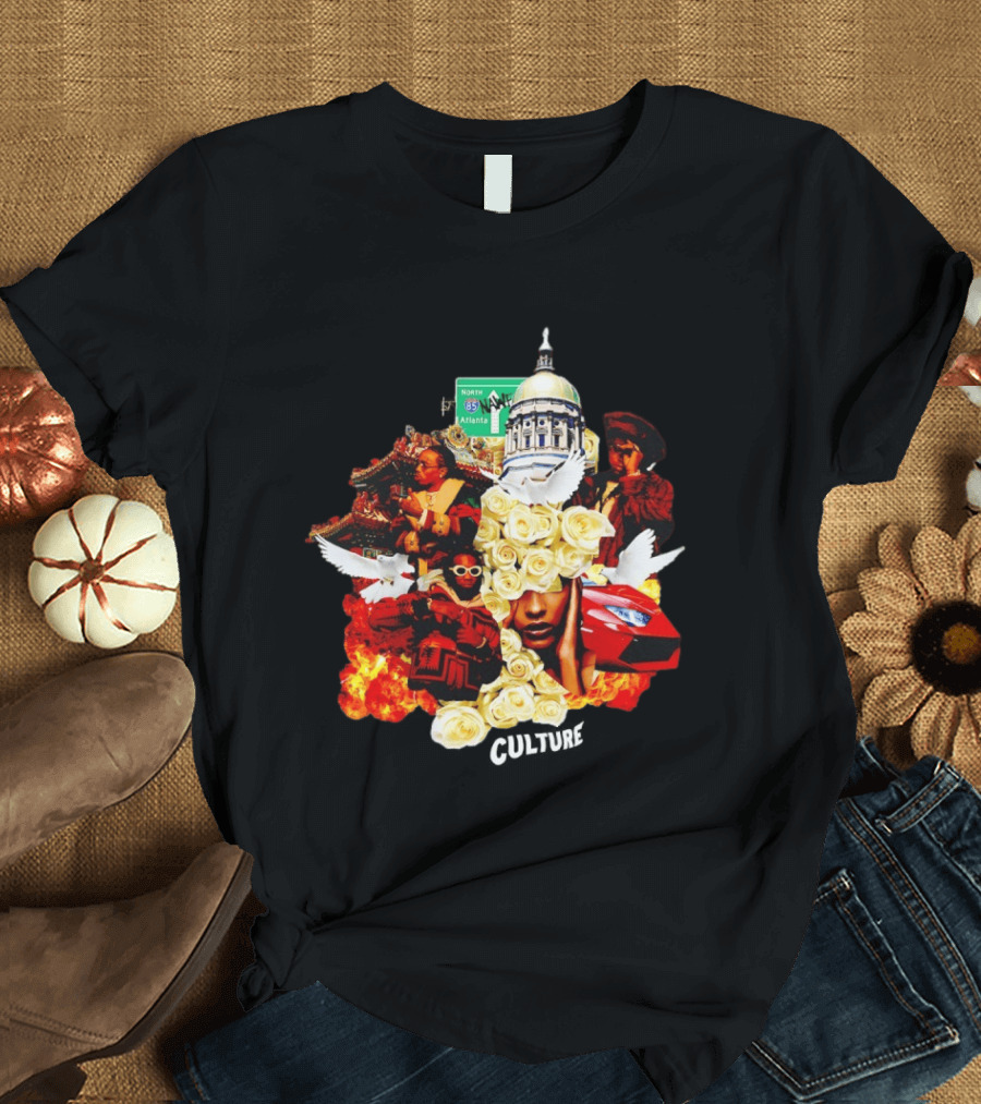 Culture Band Roses Album Iconic Atlanta North 85 Collage T-Shirt