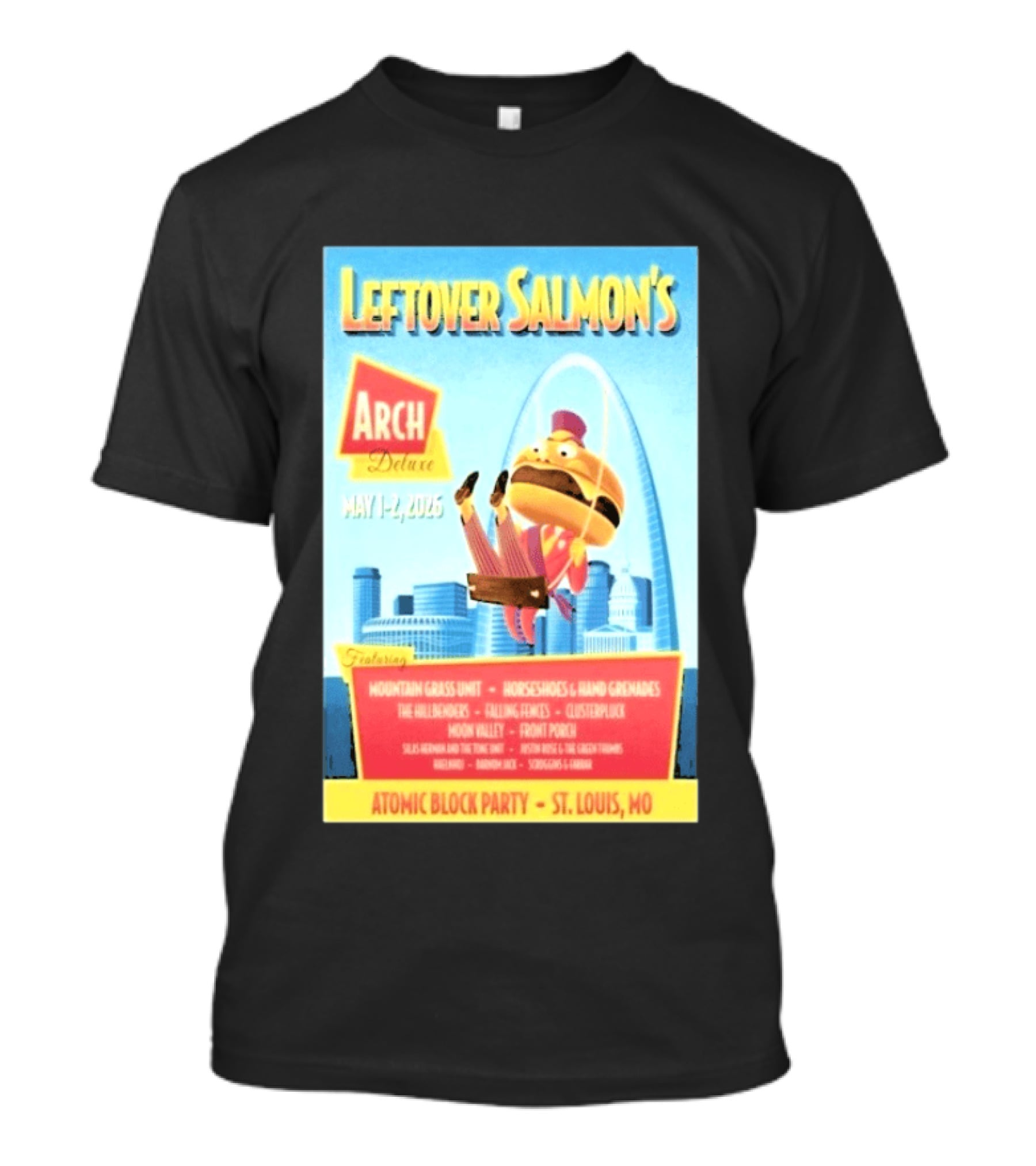 Leftover Salmon Arch Deluxe May 2026 Atomic Block Party St. Louis MO Featuring Mountain Grass Unit T-Shirt