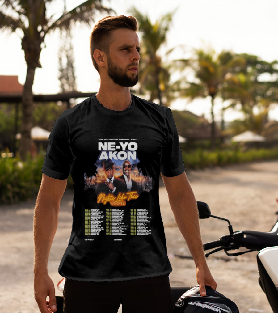 Ne Yo Akon Nights Like This Tour 2026 Dates City Skyline T-Shirt