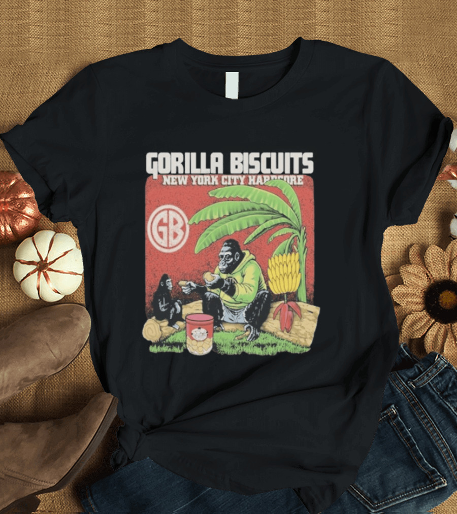 Gorilla Biscuits New York City Hardcore GB Logo Banana Tree Scene T-Shirt