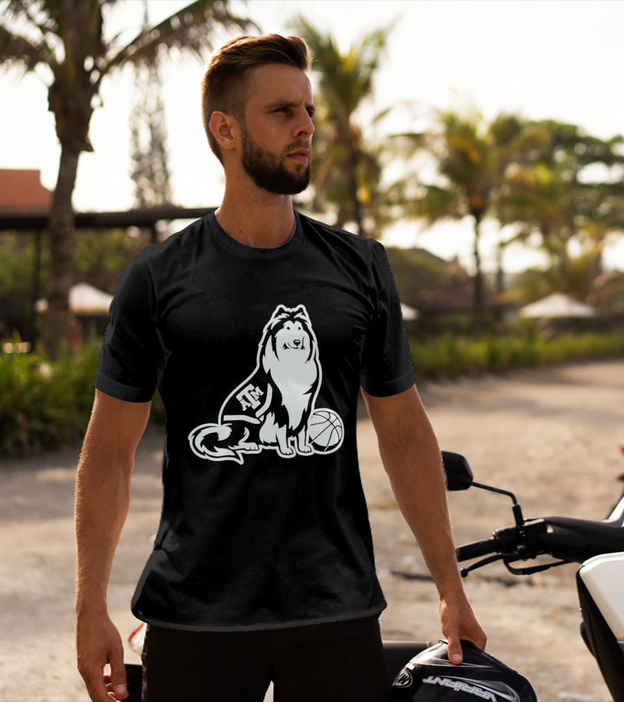 Texas A&M Reveille Basketball Mascot Aggies T-Shirt