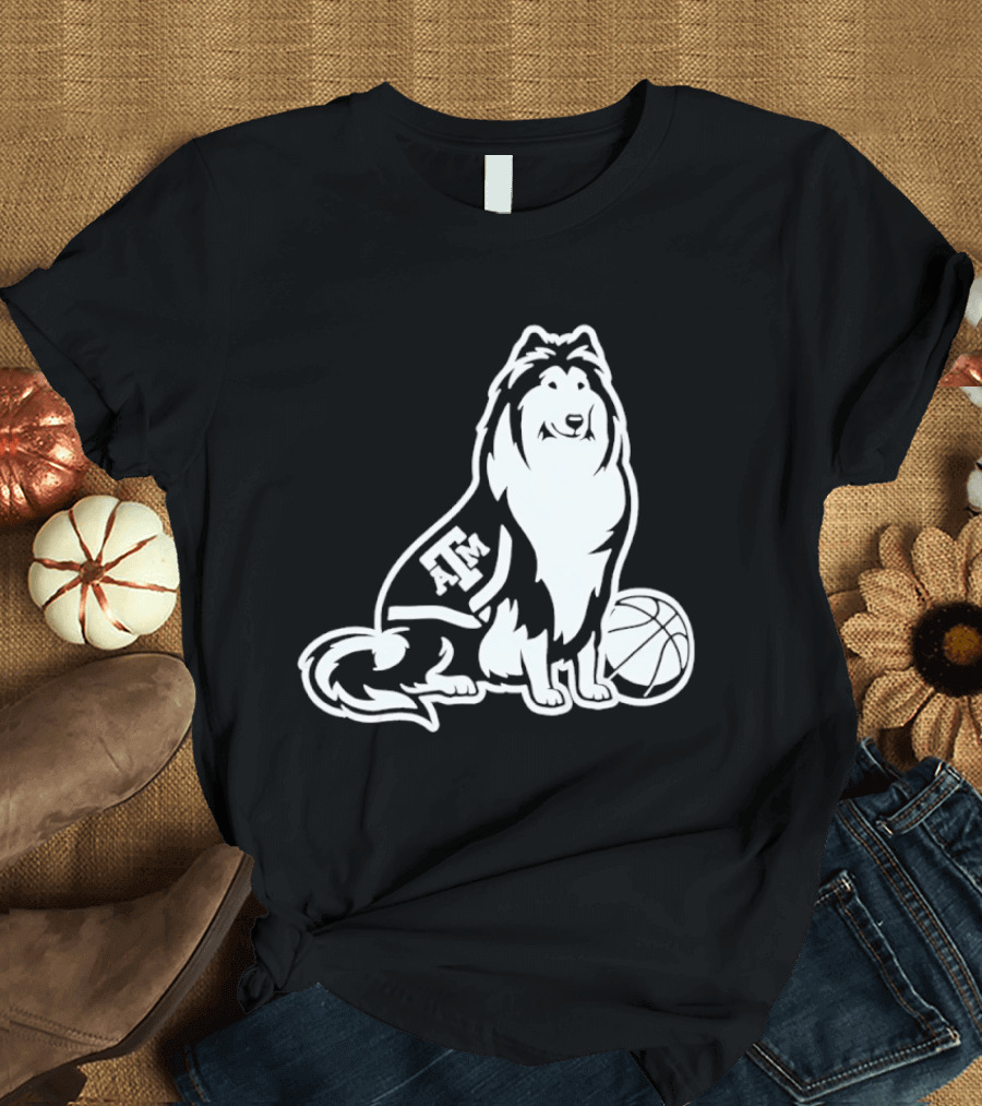 Texas A&M Reveille Basketball Mascot Aggies T-Shirt