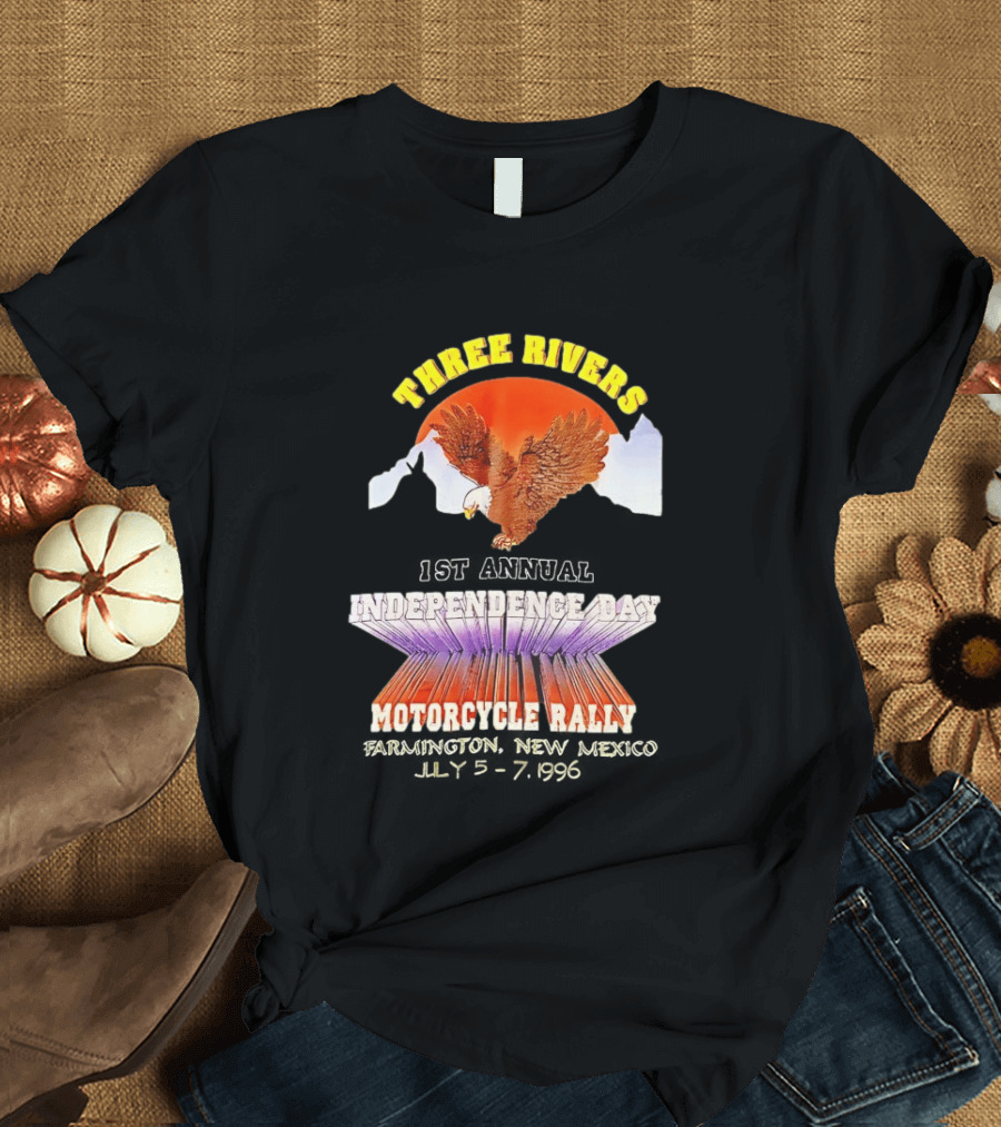 Three Rivers Independence Day Motorcycle Rally Bald Eagle Sunset T-Shirt