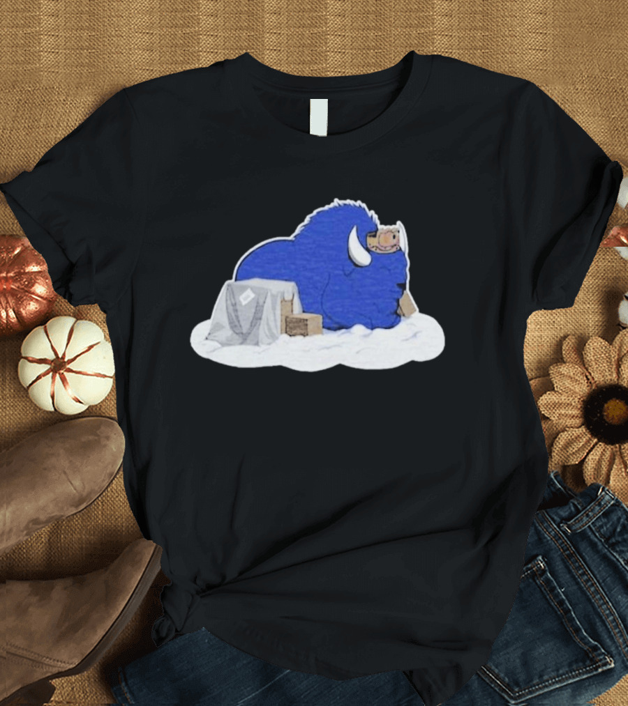 Tom Grossi Frederick The Bison Cozy Snow Scene T-Shirt