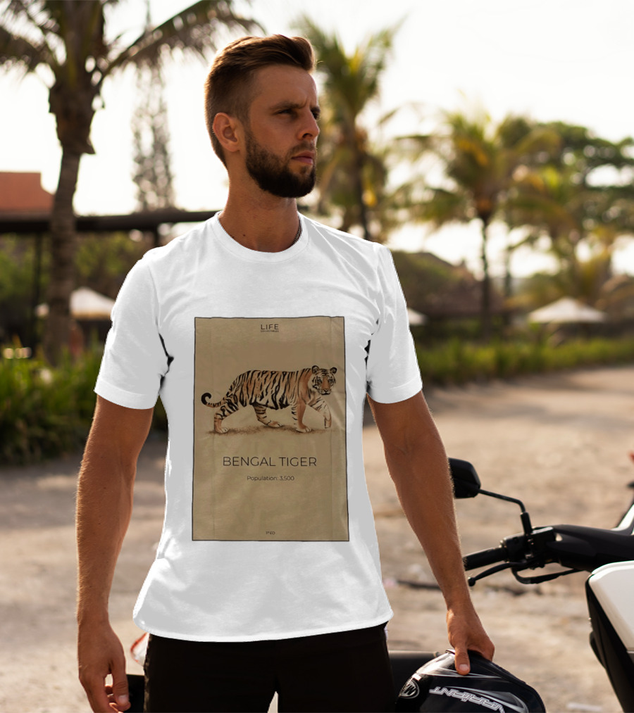 Life Collections Bengal Tiger Population 3,500 1st Ed T-Shirt