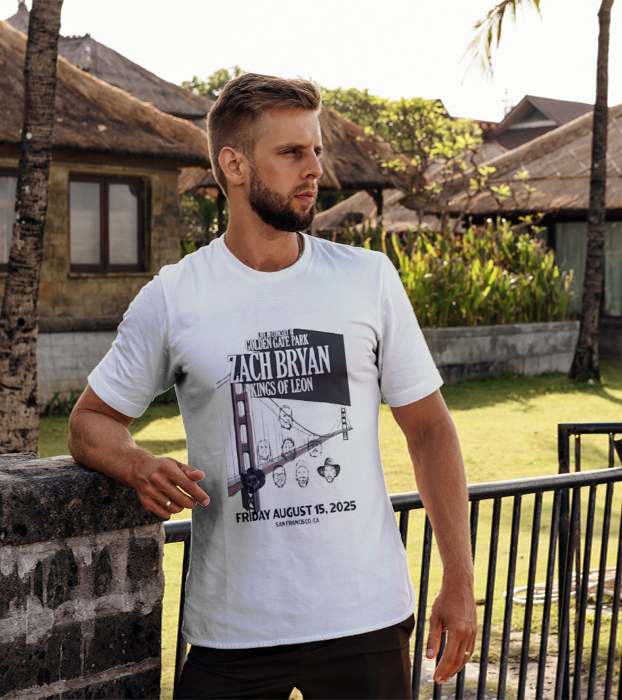 Zach Bryan Kings Of Leon Golden Gate Park San Francisco August 15 2025 Tour T-Shirt