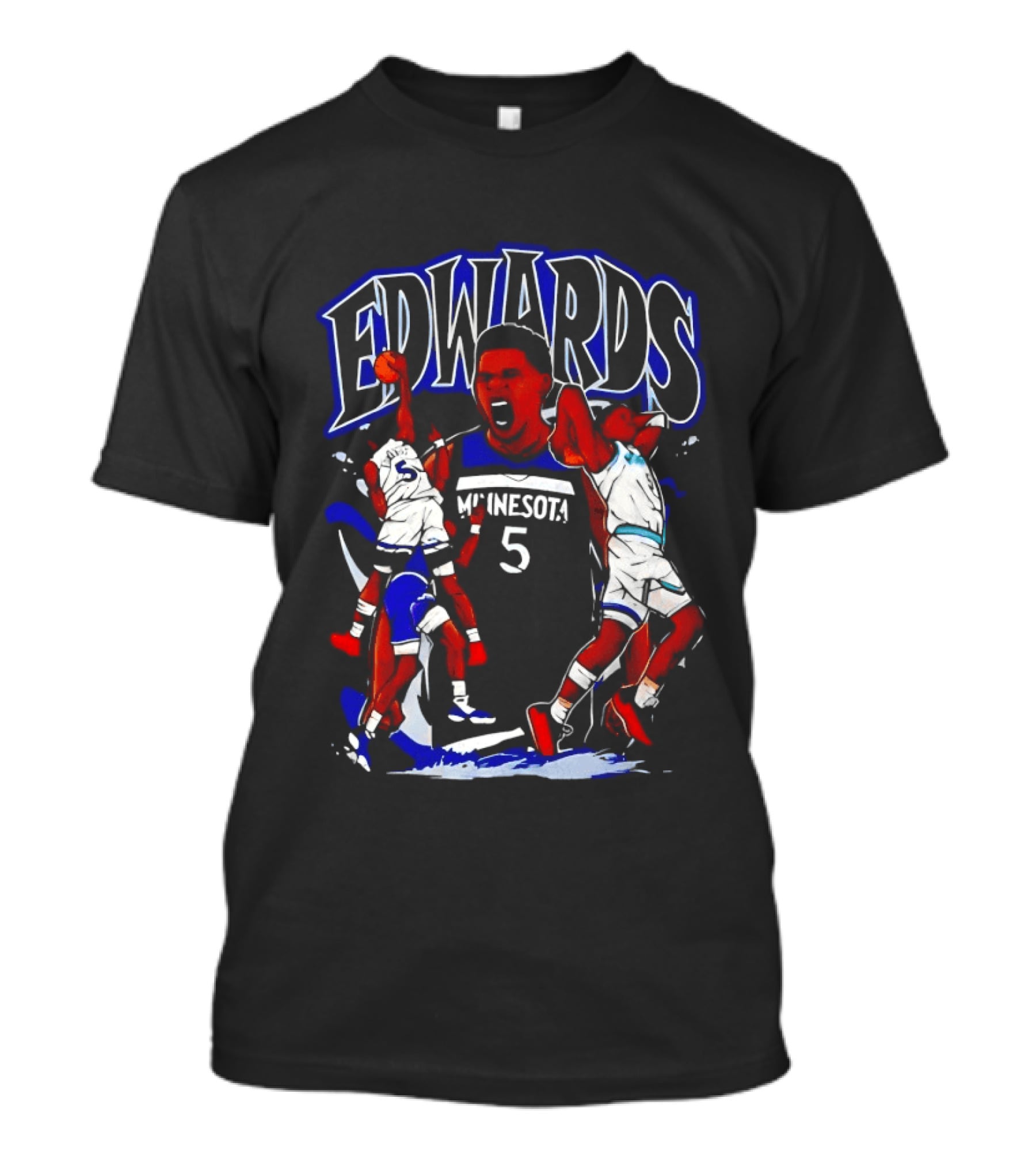 Edwards Minnesota 5 Anime Basketball Sports T-Shirt