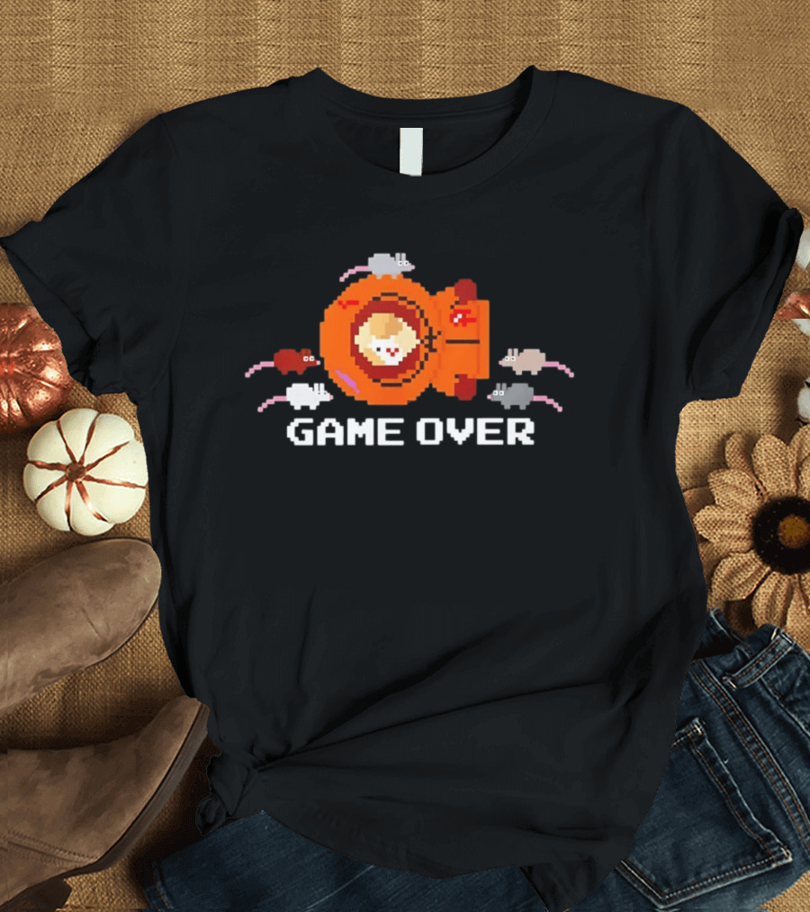 Astronaut Cat Game Over Pixel Art With Space Mice T-Shirt