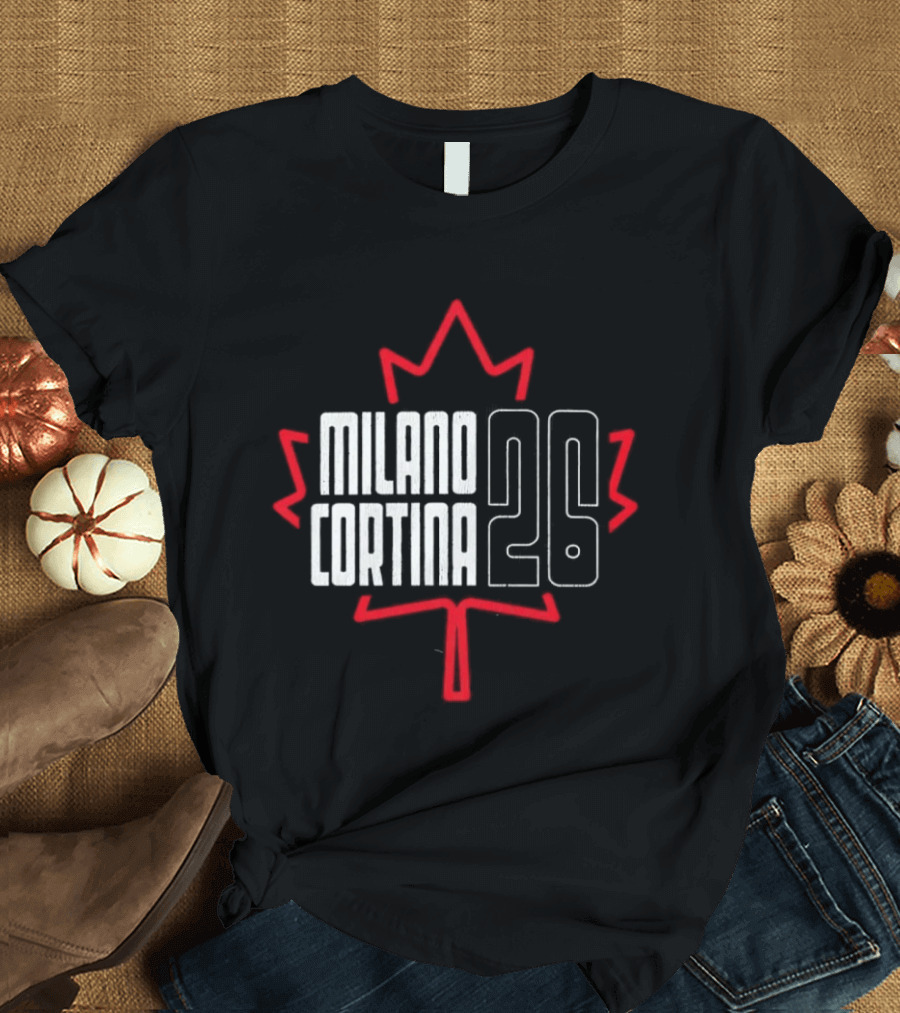 Canada Maple Leaf Milano Cortina 26 Hockey Concept T-Shirt