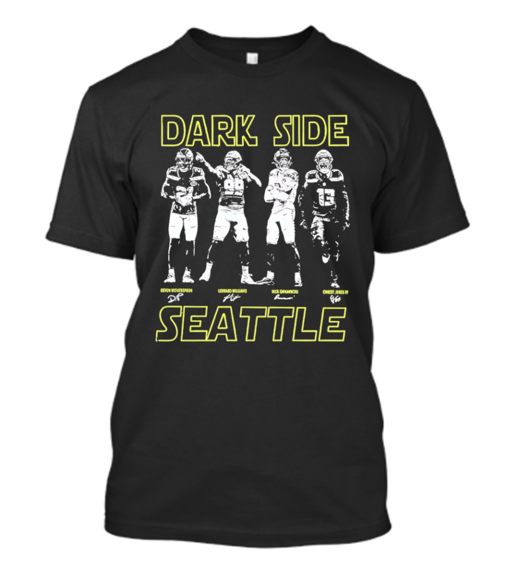 Dark Side Defense Seattle Seahawks Signatures T-Shirt