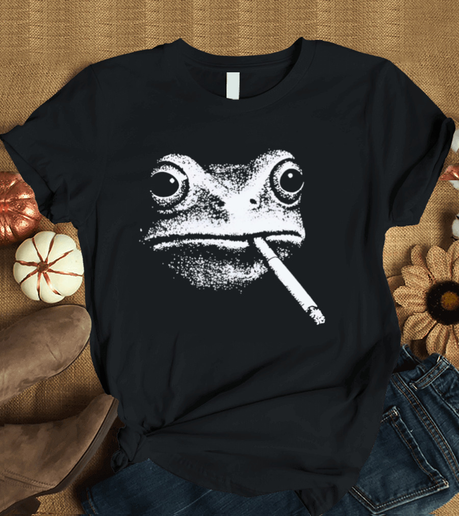 Frog Smoking Cigarette Sketch T-Shirt