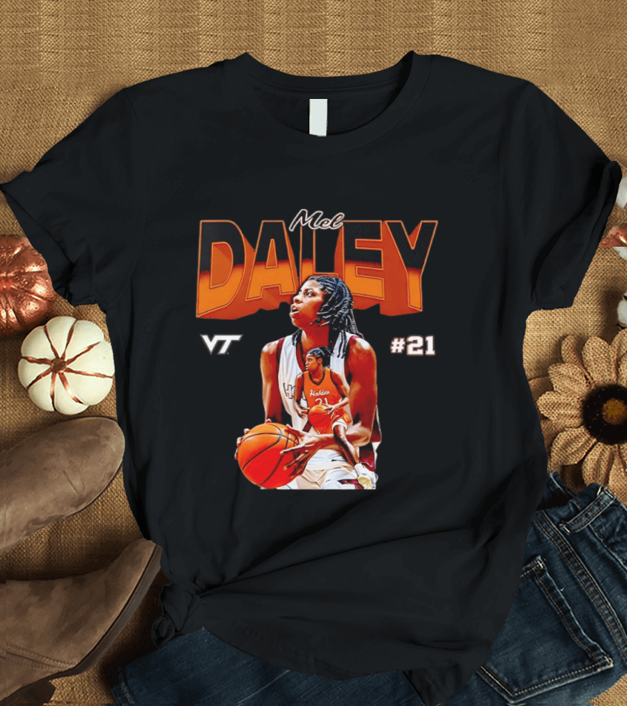 Mel Daley 21 VT Hokies Women's Basketball T-Shirt