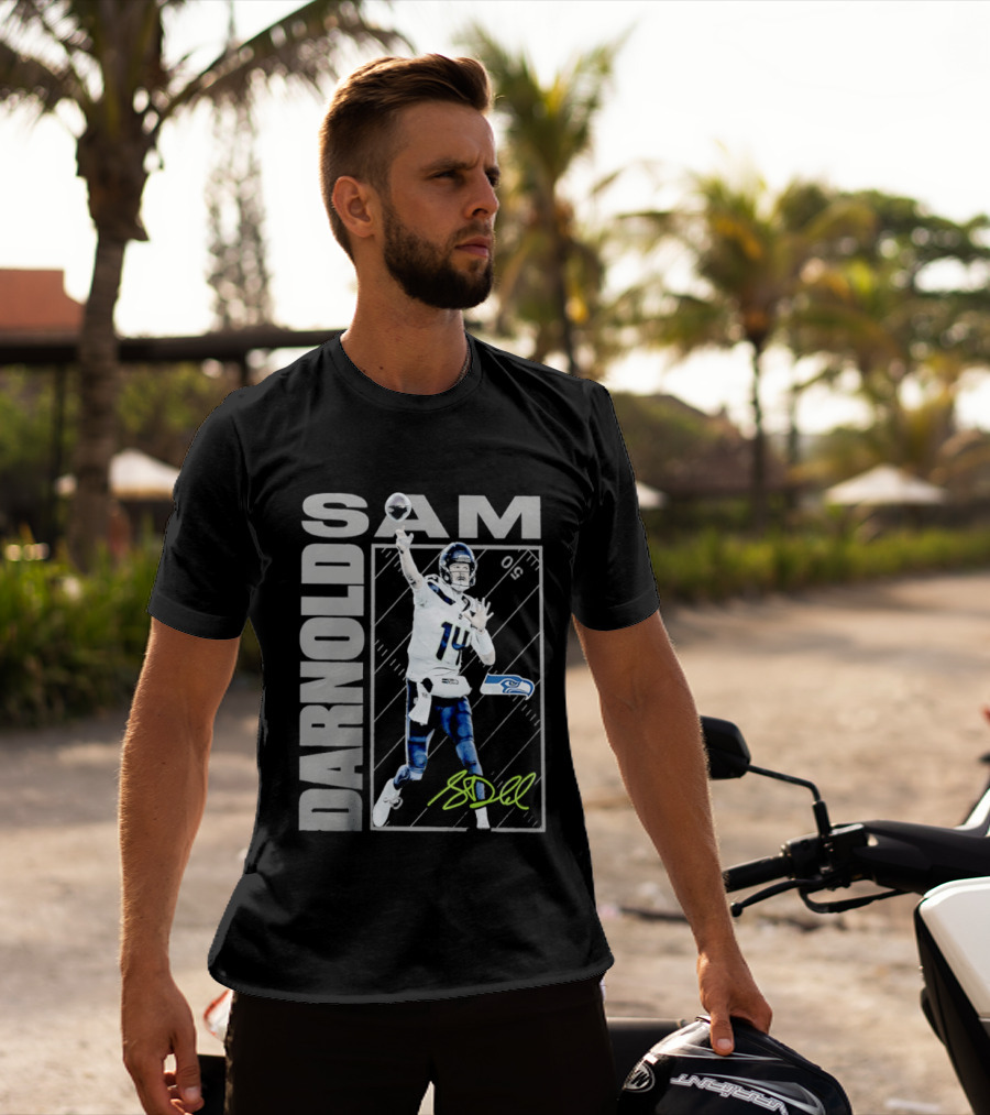 Darnold SAM Seattle Seahawks 14 Football Player Action T-Shirt