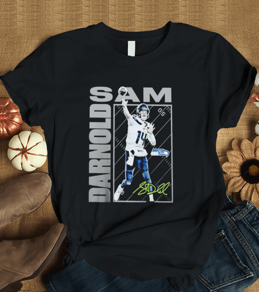 Darnold SAM Seattle Seahawks 14 Football Player Action T-Shirt