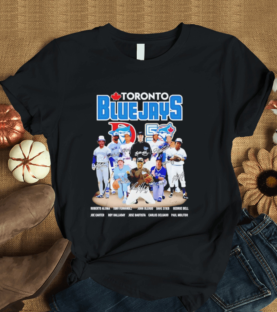 Toronto Blue Jays Alomar Fernandez Olerud Stieb Bell Carter Halladay Bautista Delgado Molitor Signatures MLB Legends T-Shirt