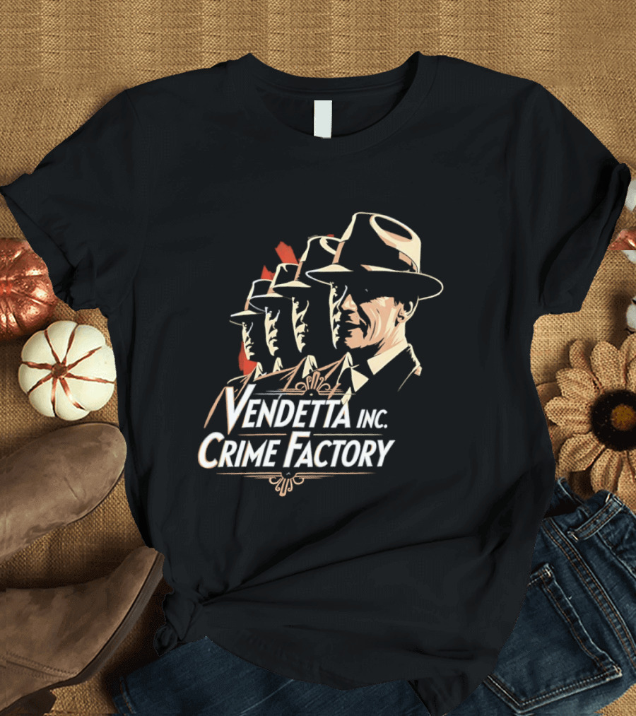 Vendetta Inc Crime Factory Classic Mafia Fedora T-Shirt