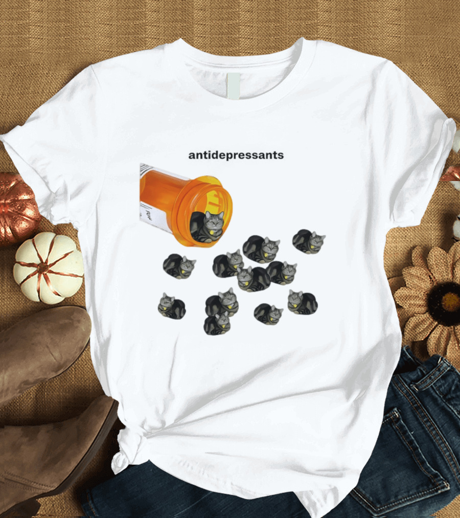 Antidepressants Cat Medicine Jar T-Shirt