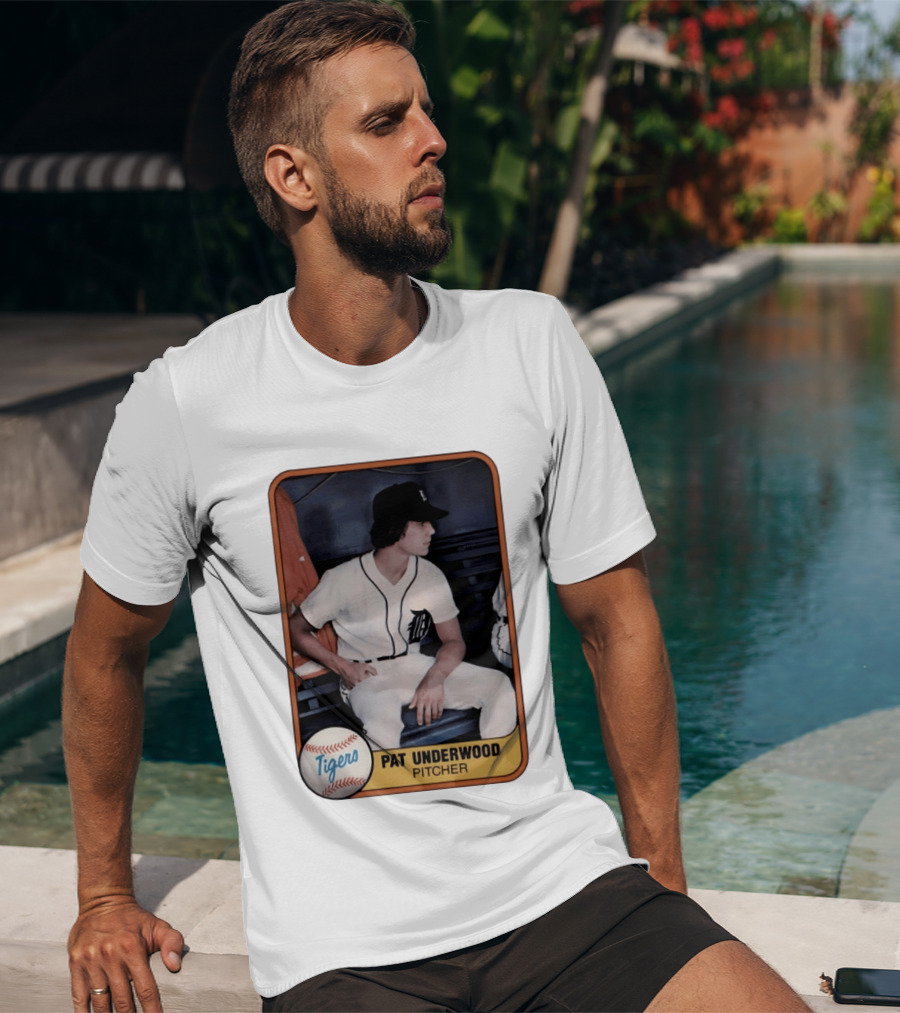 Tigers Pat Underwood Pitcher Baseball Card T-Shirt