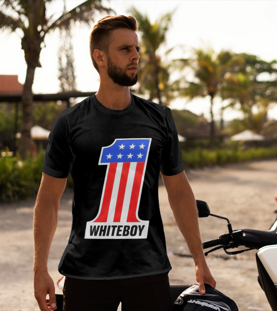 Number 1 Whiteboy Stars Stripes USA Flag T-Shirt