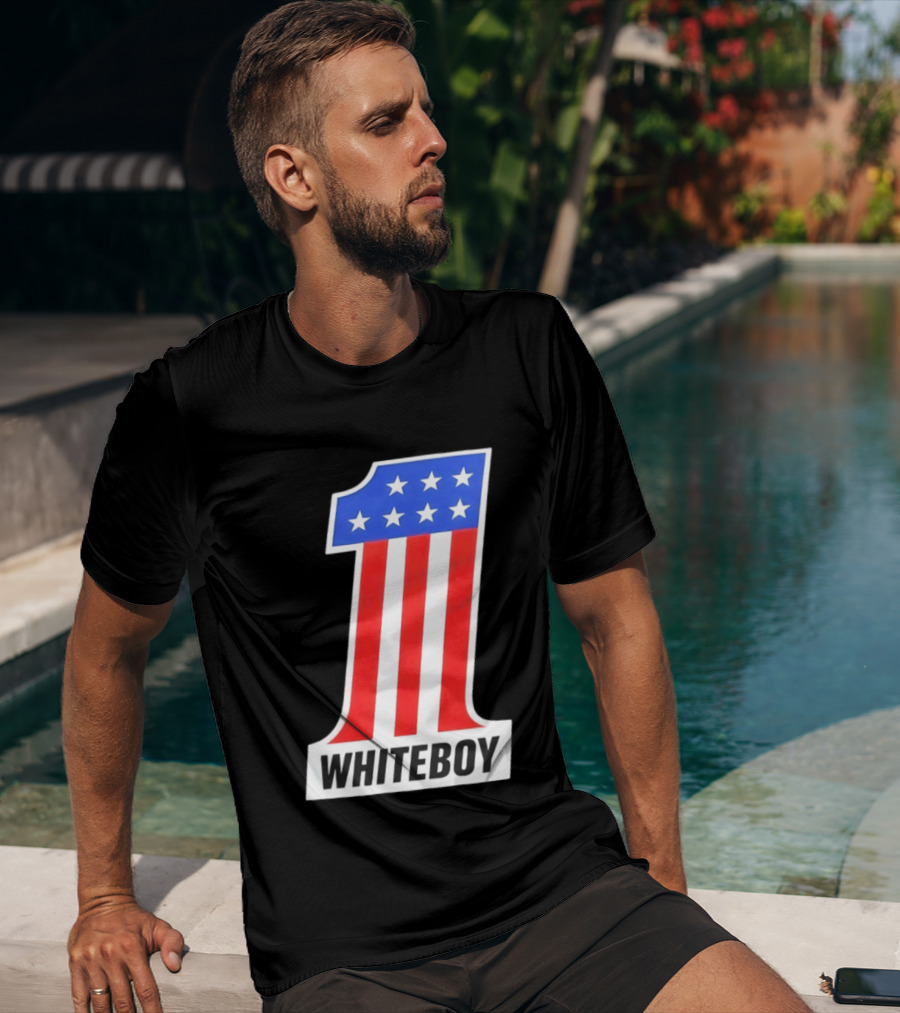 Number 1 Whiteboy Stars Stripes USA Flag T-Shirt