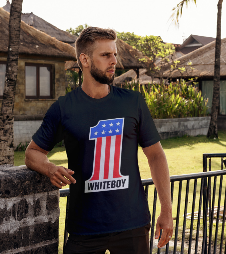 Number 1 Whiteboy Stars Stripes USA Flag T-Shirt