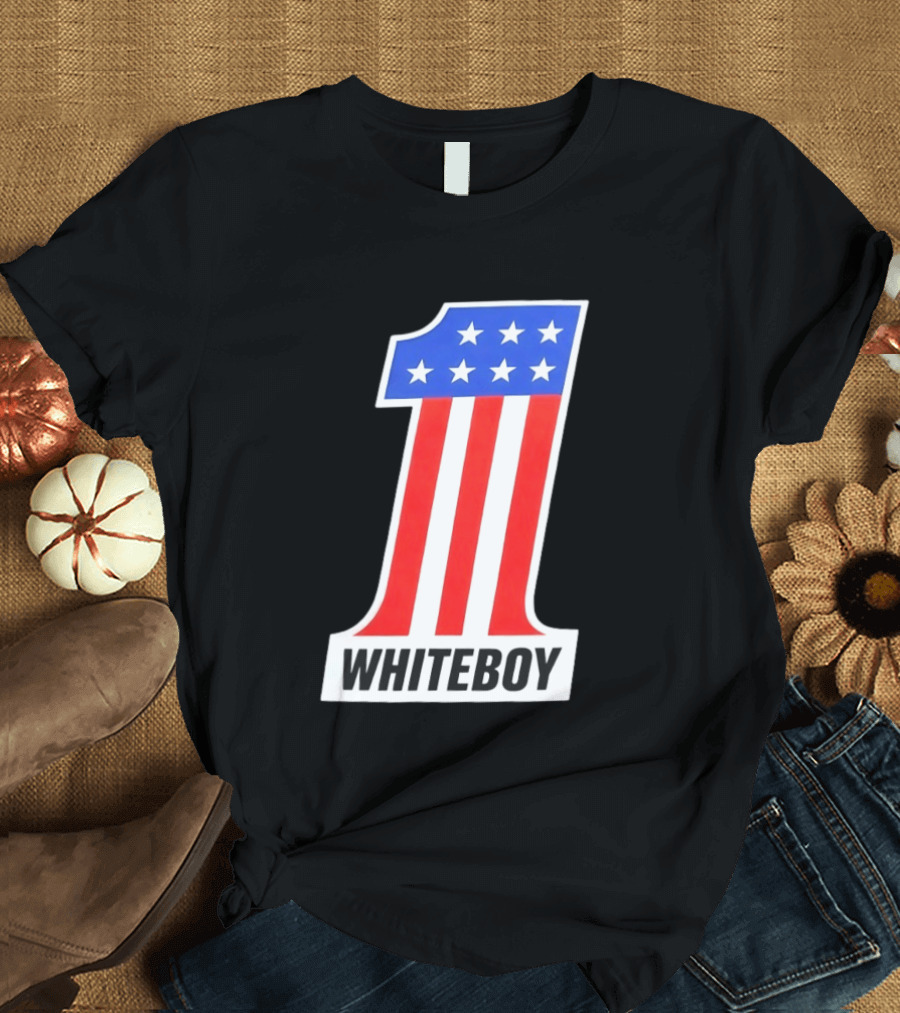 Number 1 Whiteboy Stars Stripes USA Flag T-Shirt