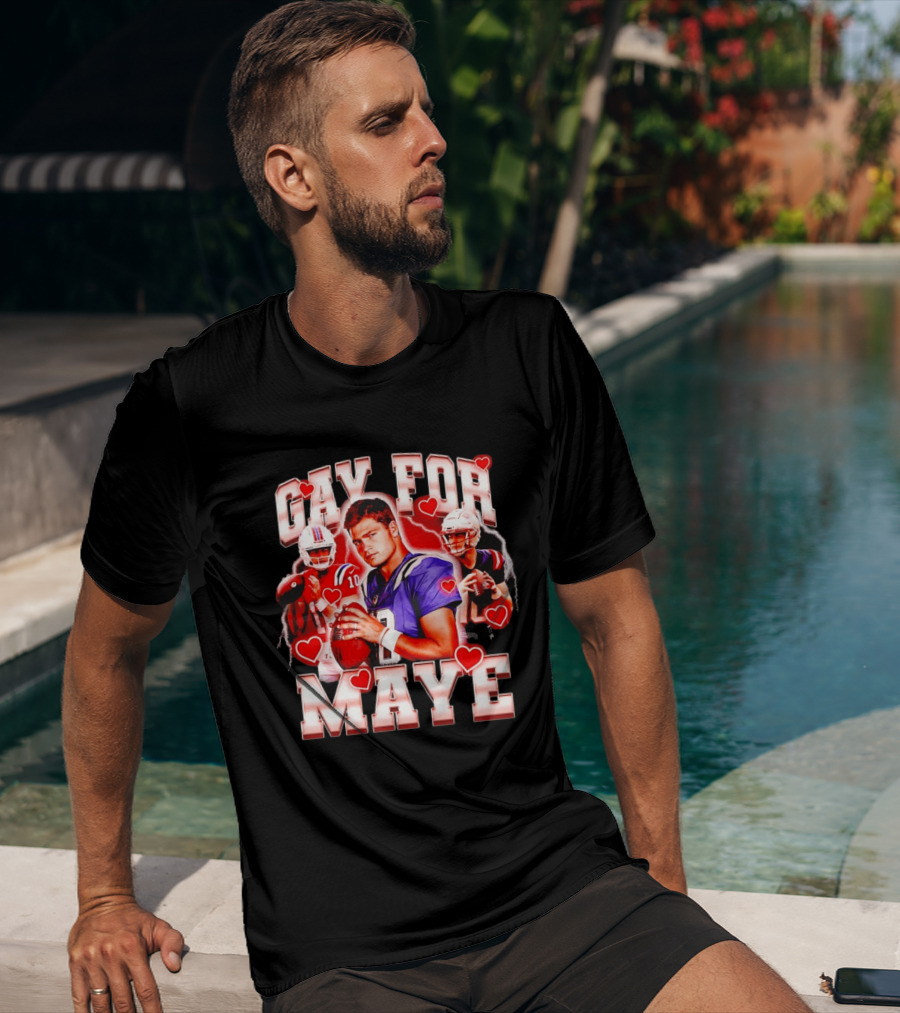 Gay For Maye Football Hearts Player T-Shirt