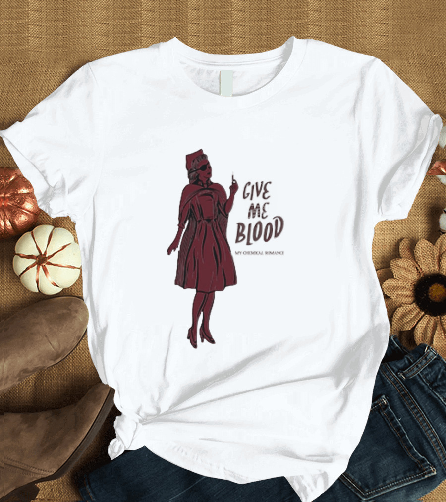 Give Me Blood Gothic Nurse Horror Halloween Costume T-Shirt
