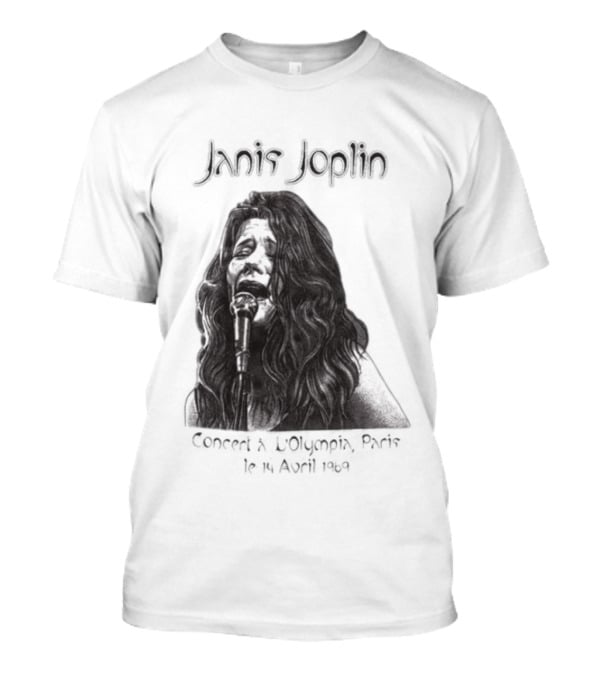 Janis Joplin Olympia Paris Concert Live Performance 1970s T-Shirt