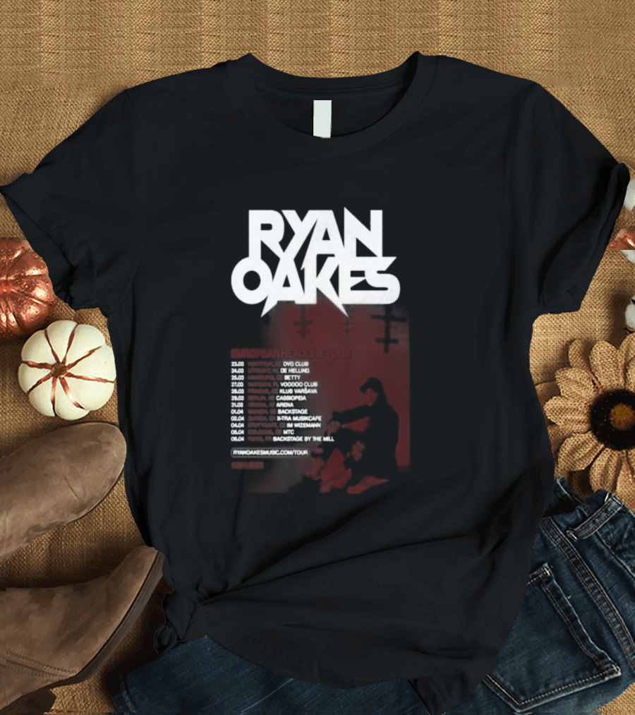 Ryan Oakes European Headline Tour 2026 Locations And Dates T-Shirt